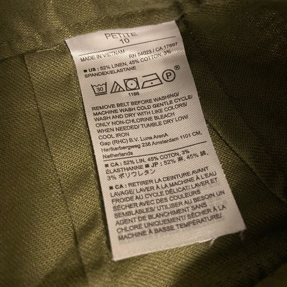 Banana Republic Olive Green Straight Leg Paperbag Pants - Picture 4 of 4